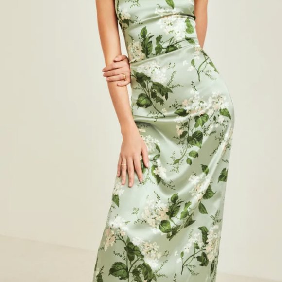 Reformation Dresses & Skirts - Frankie Silk Dress - Tea Garden